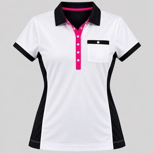 Slazenger Golf Polo Shirt Women Large White Black Pink Colorblock Sporty Active